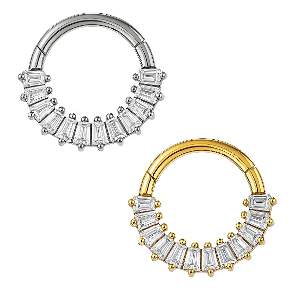Argola de Titânio com Baguetes de Zircônia
