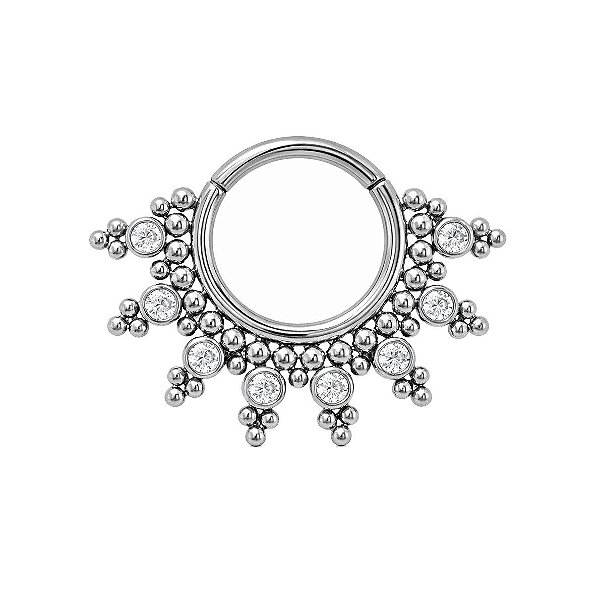 Argola Raiada de Titânio com Zircônias