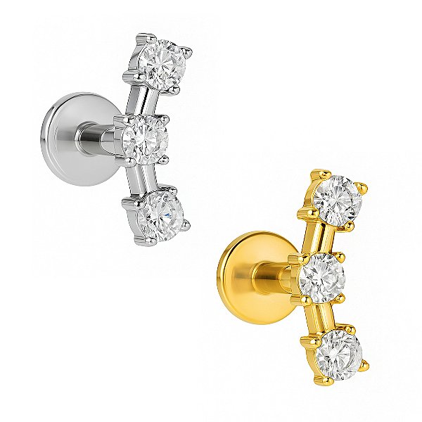Trio de Pontos de Luz Labret de Titânio