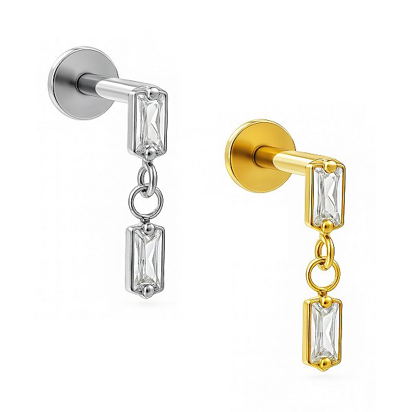 Baguete Pendurada Labret de Titânio