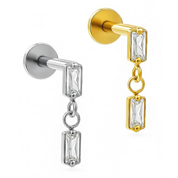 Baguete Pendurada Labret de Titânio