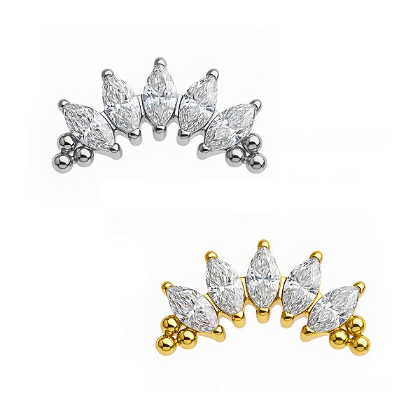 Labret de Titânio cluster de Navetes Indiano