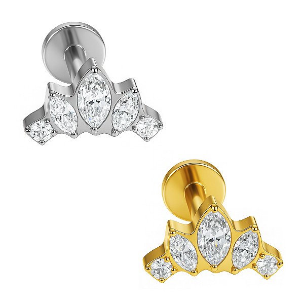 Labret Cluster Cravejado em Titânio