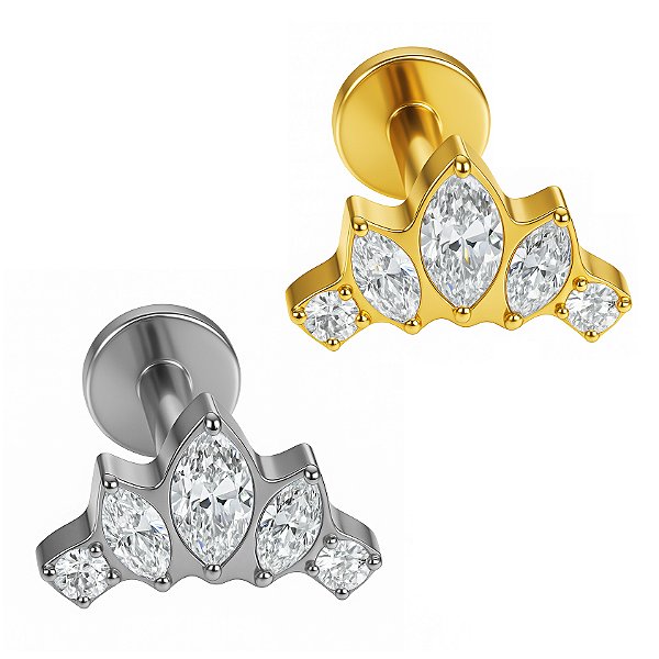 Labret Cluster Cravejado em Titânio