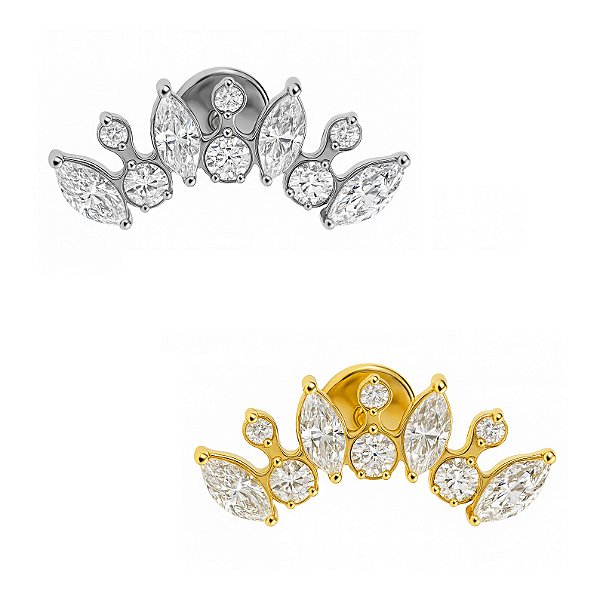 Labret Cluster Alternado de Titânio