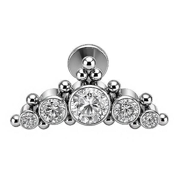 Labret Cluster Indiano com Coroa Titânio