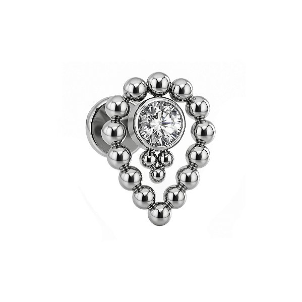 Labret Gota de Beads com Zircônia Titânio