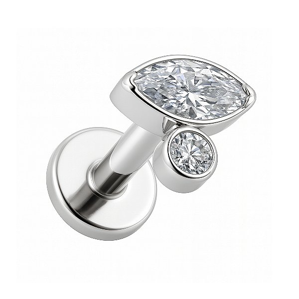 Labret de Duas Zircônias em Titânio
