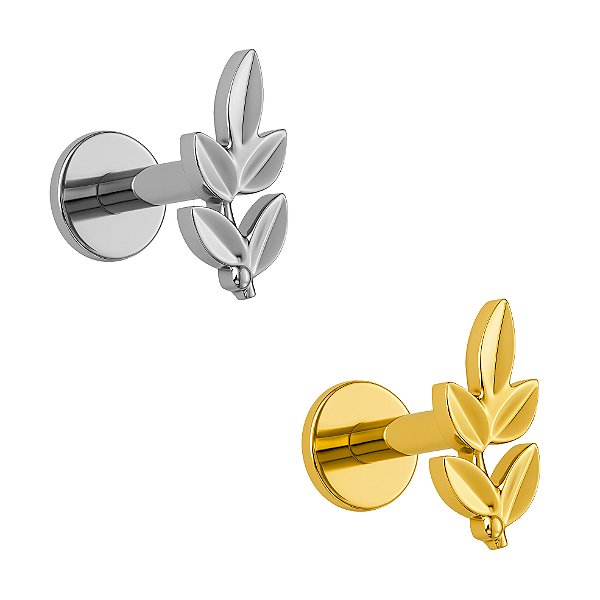 Labret Ramo de Louro de Titânio