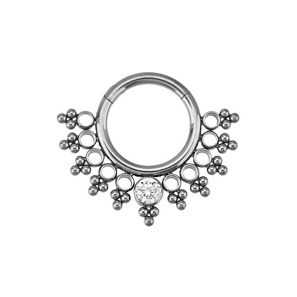 Argola Leque Renda de Titânio