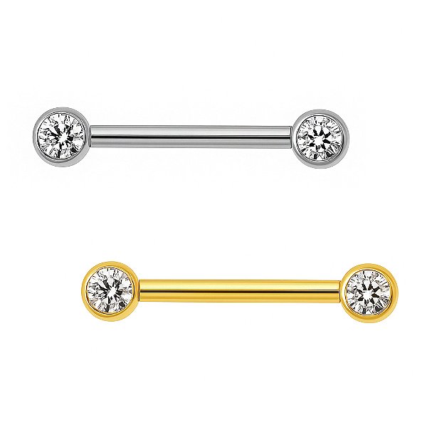 Barbell de Titânio Com Zircônias p/ Mamilo