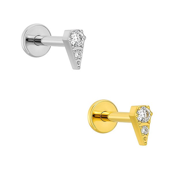 Labret Pingo de Titânio com Zircônias
