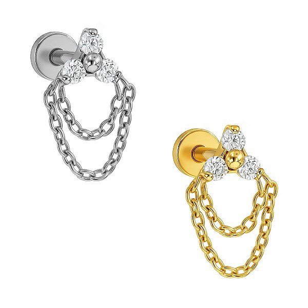 Labret de Titânio Trillion com Correntes