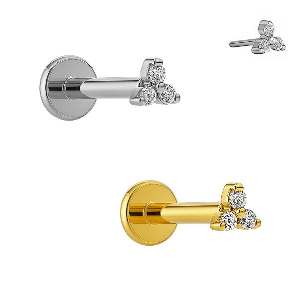 Labret Mini Trillion de Titânio com Zircônias