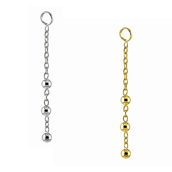 Pingente Corrente de Titânio com 3 Beads