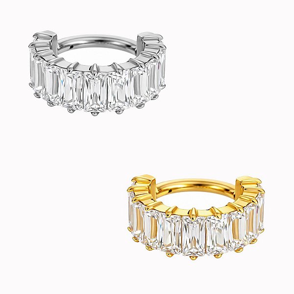 Argola de Titânio com Baguetes de Zircônia