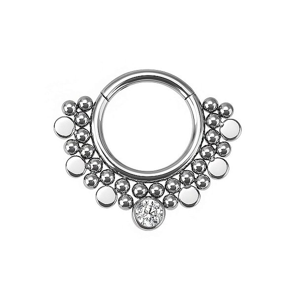 Argola Leque de Titânio com Zircônia