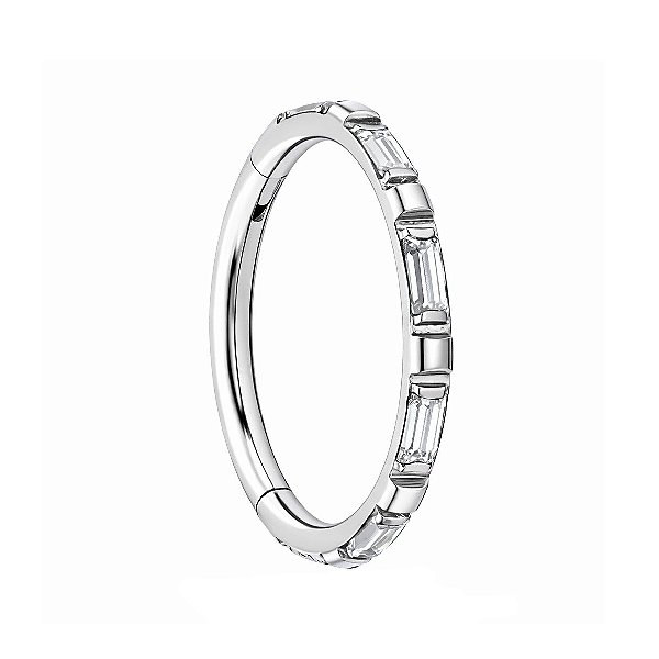 Argola de Titânio com Baguetes de Zircônia