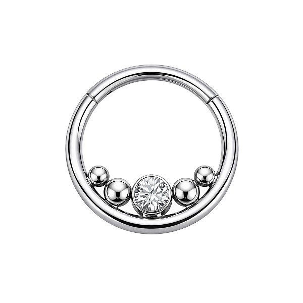 Argola de Titânio com Beads e Zircônia