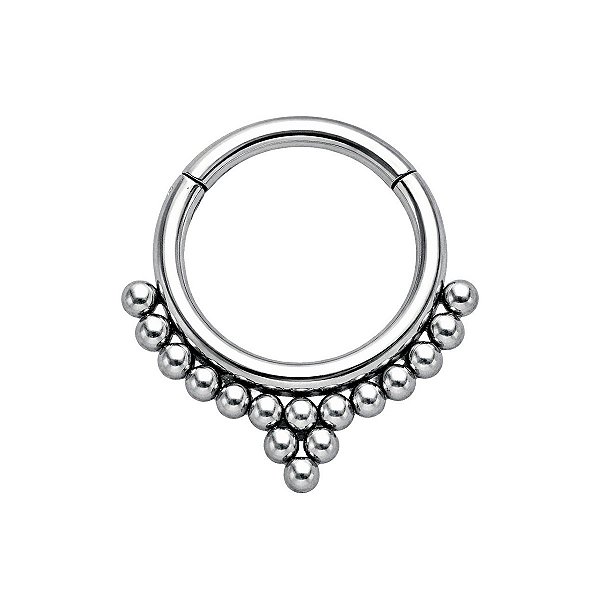 Argola de Titânio Cacho de Beads