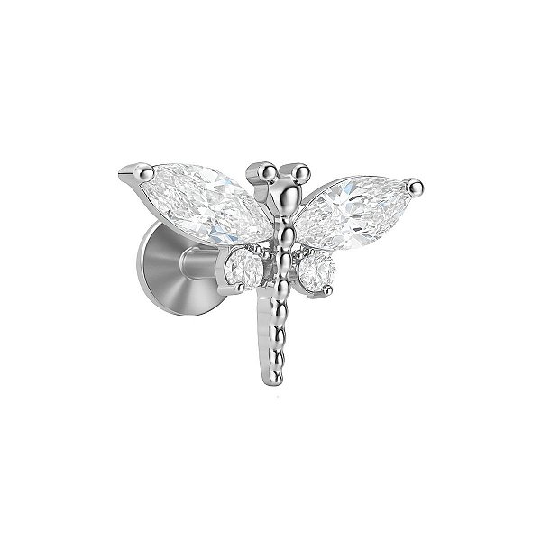 Labret Libélula de Titânio com Zirônias