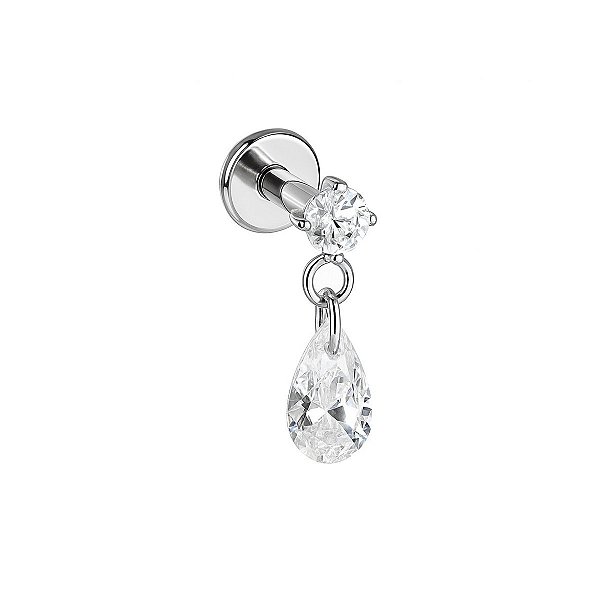 Labret de Titânio Ponto de Luz com Gota