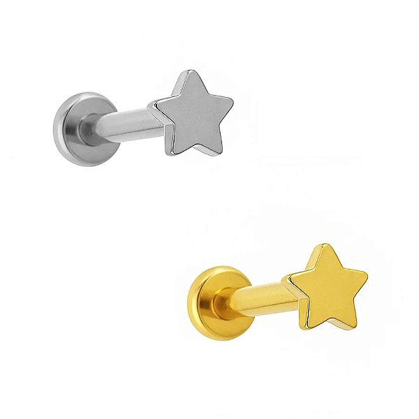 Labret Mini Estrela de Titânio