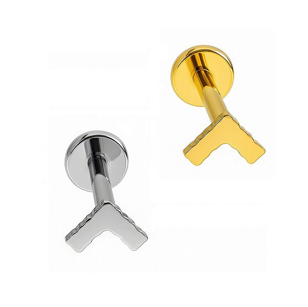 Labret Fashion V Liso de Titânio