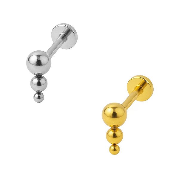 Labret Pontilhado de Titânio Push Pin