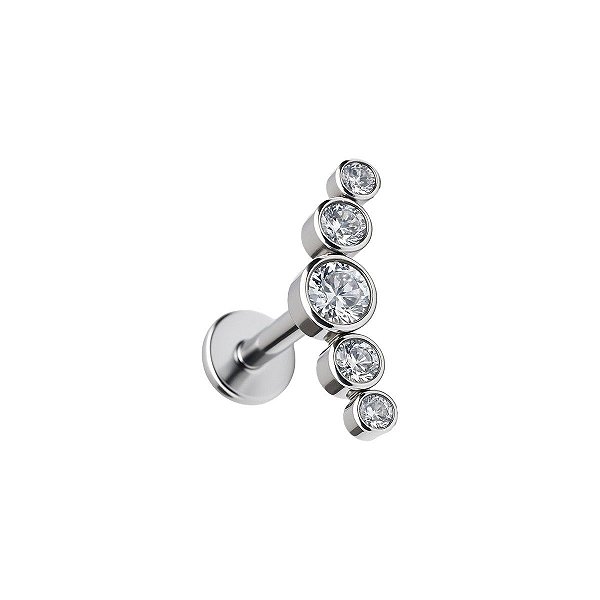 Cluster Labret de Titânio com 5 Zircônias