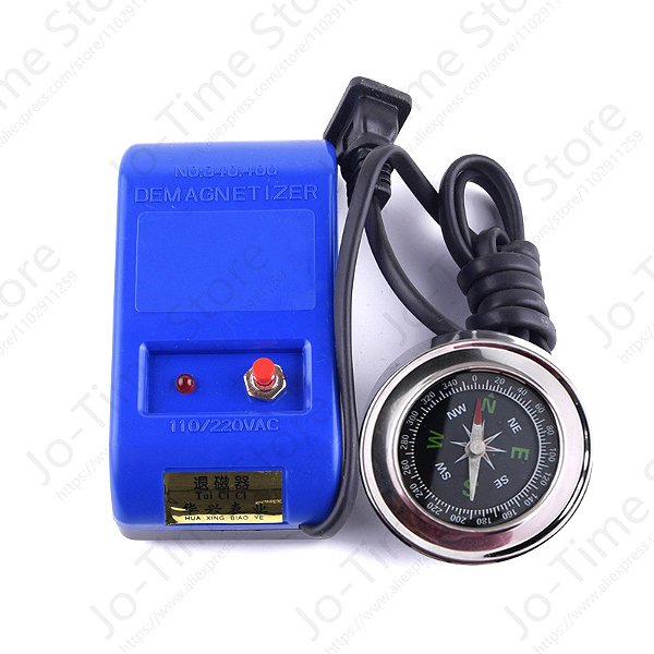 Aparelho para desmagnetizar  relógios e ferramentas, com bussola para teste, desmagnetizador, Importado