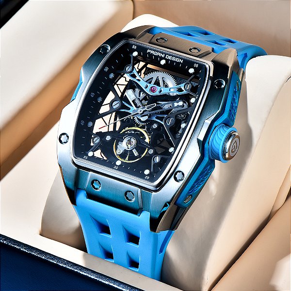 Pagani Design Skeleton 42mm  PD-YS018 Vidro safira caixa inox pvd automático Importado