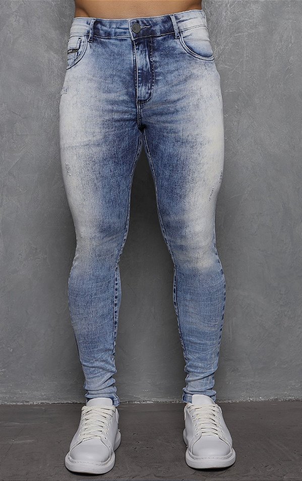 CALÇA SKINNY C/ ELASTANO MARMORIZADA