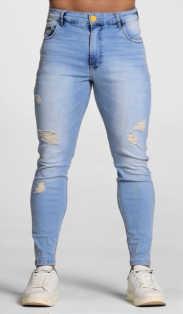 CALÇA SKINNY C/ ELASTANO DESTROYED