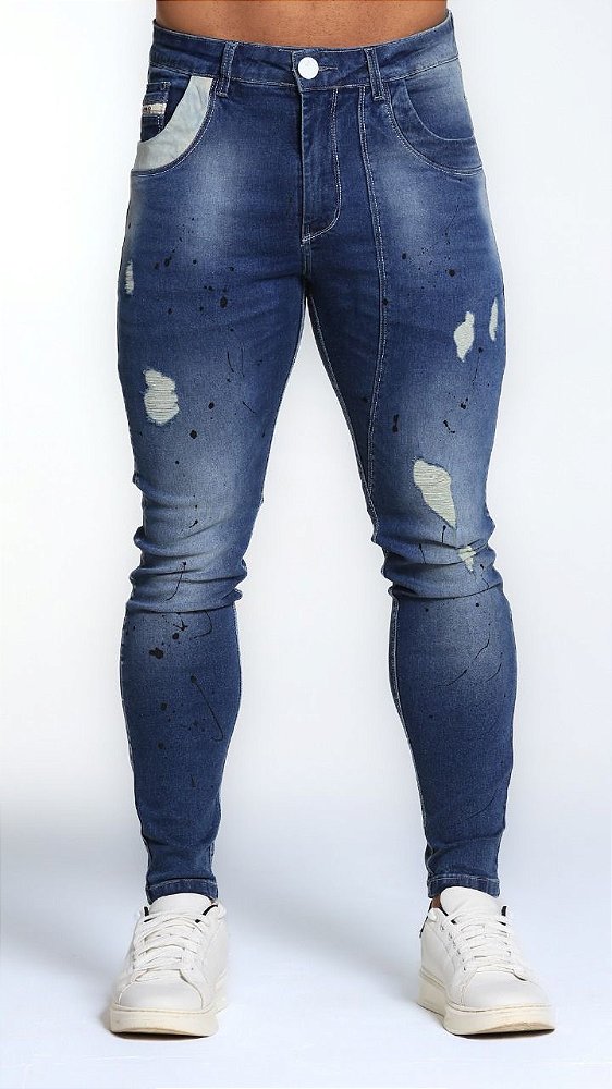 CALÇA SKINNY C/ ELASTANO DESTROYED