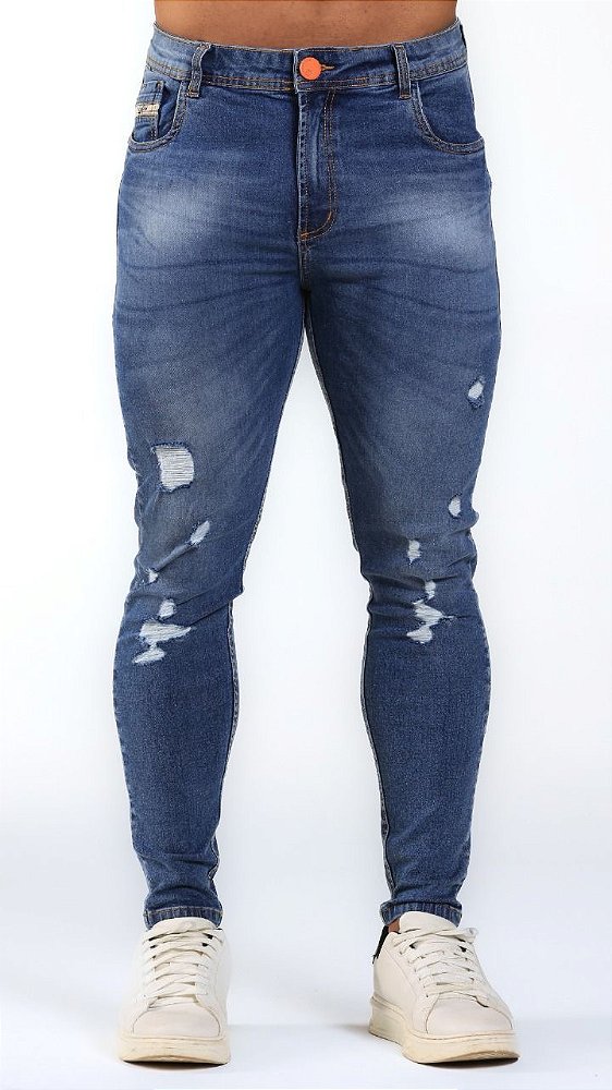 CALÇA SKINNY C/ ELASTANO DESTROYED