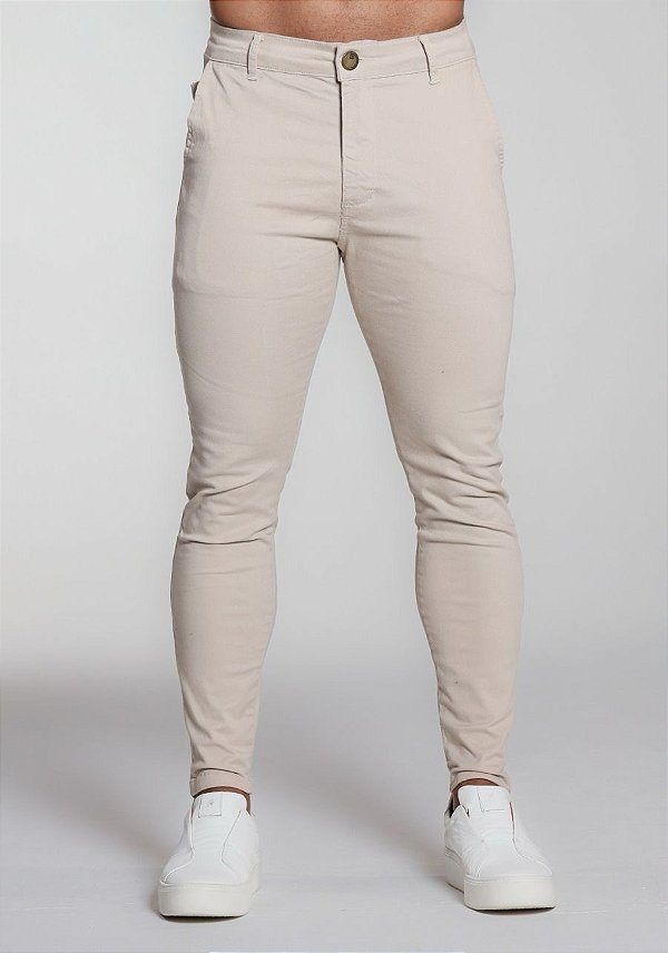 CALÇA ALFAIATARIA C/ ELASTANO AREIA