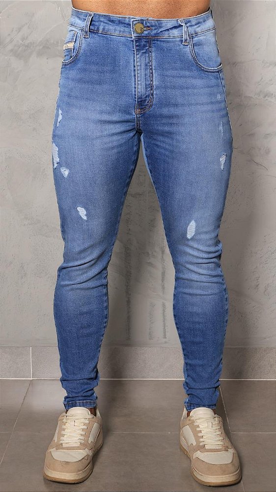 CALÇA SKINNY C/ ELASTANO DESTROYED