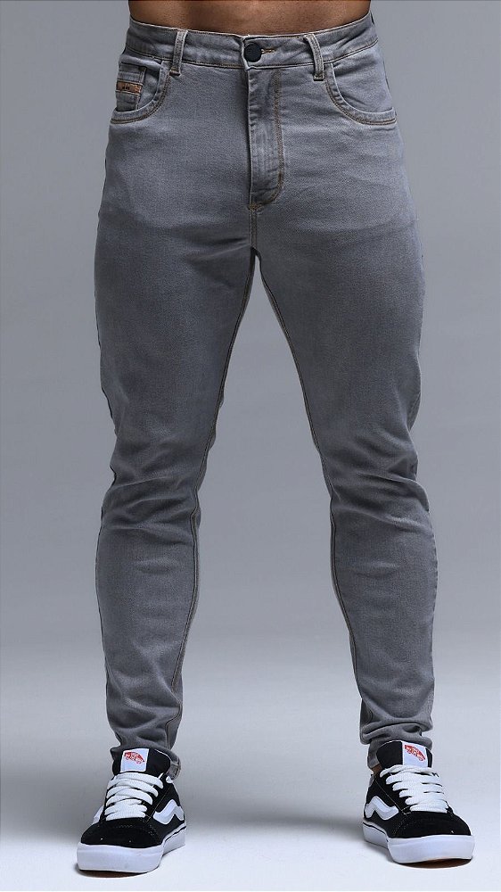 CALÇA SKINNY C/ ELASTANO CINZA