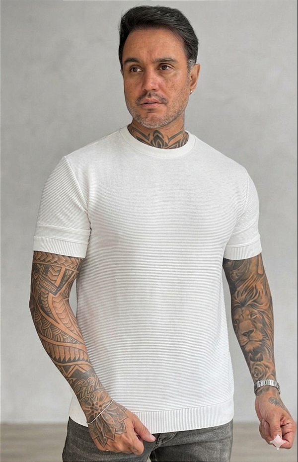 CAMISETA TEXTURA RELEVO BRANCA