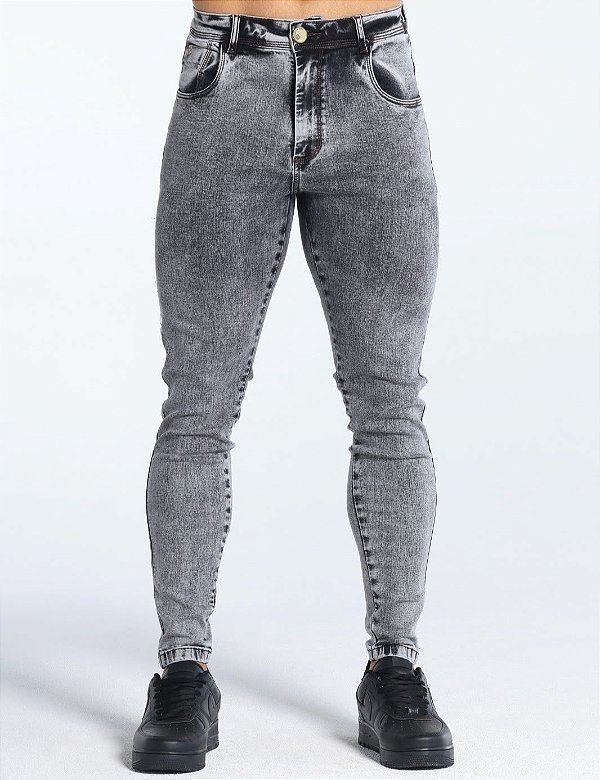 CALÇA SKINNY C/ ELASTANO CINZA - PREMIUM