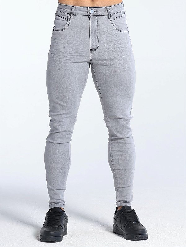 CALÇA SKINNY C/ ELASTANO CINZA - PREMIUM