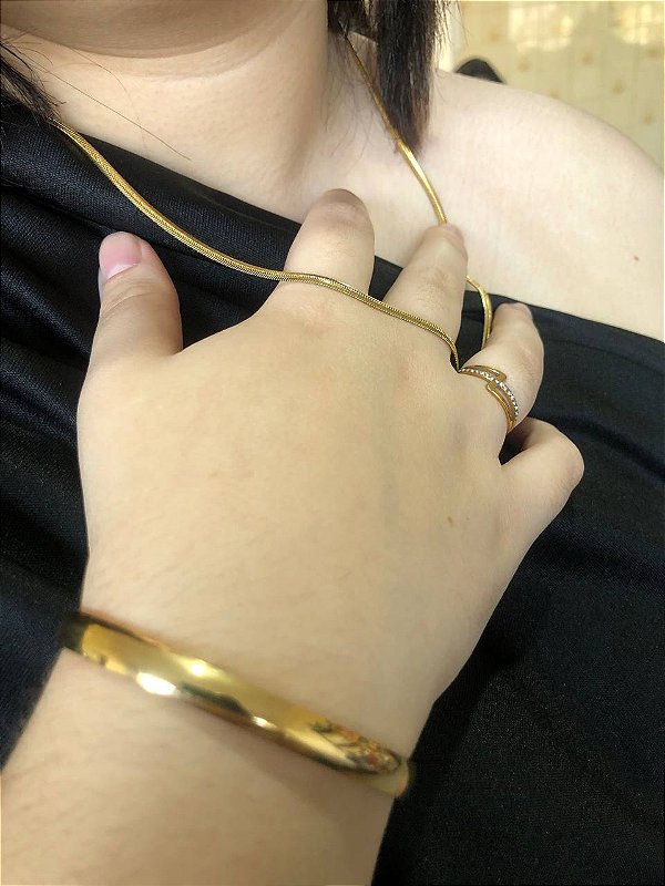 Bracelete Liso Dourado