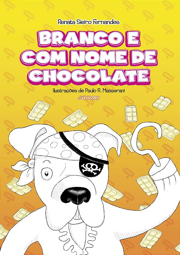 Branco e com o nome de chocolate