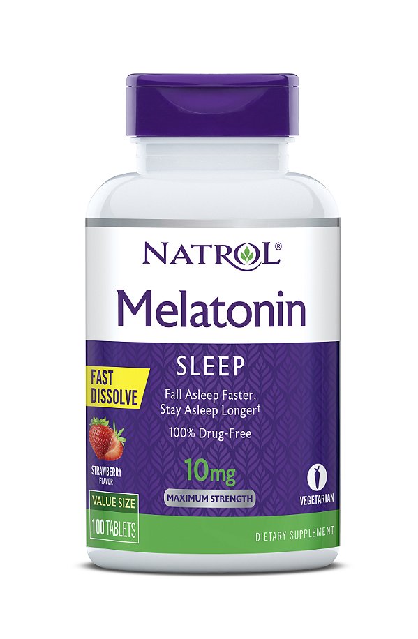 Melatonina Natrol - Fast Dissolve - Sabor Morango 10mg (100 Tabletes)