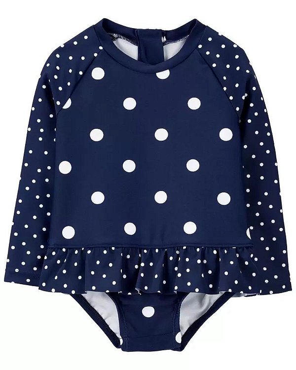 Maiô Praia Azul Poá Branca