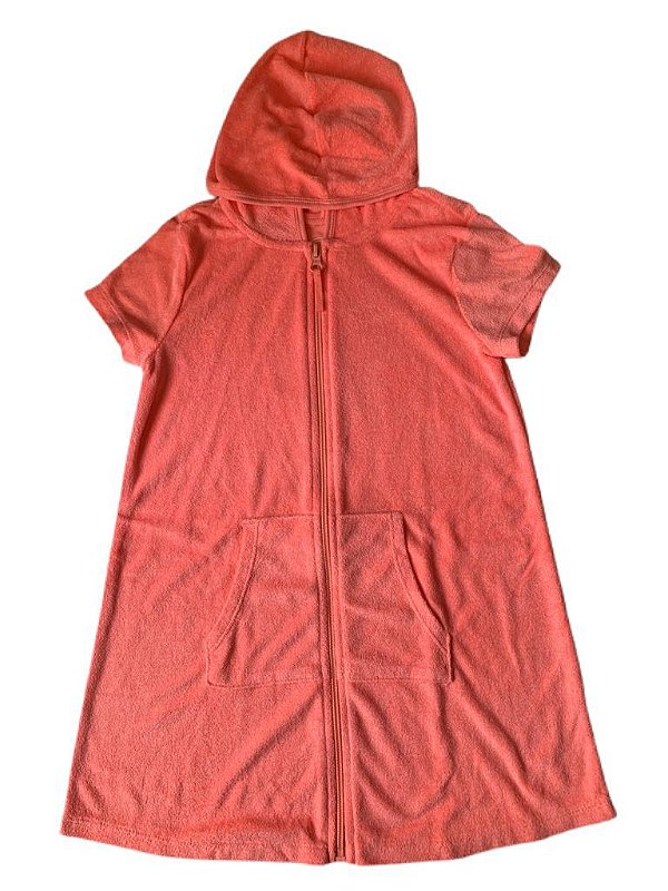 Saída de Praia com Capuz Coral