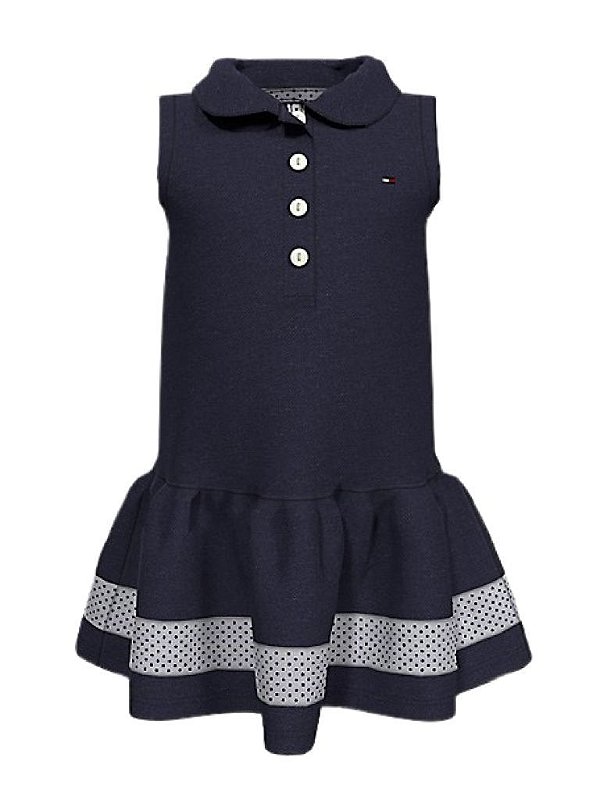 Vestido Baby Gola Polo com Calcinha Azul Marinho