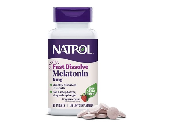 Melatonina Natrol - Fast Dissolve - Sabor Morango 5mg (90 tabletes)