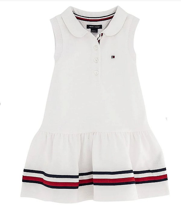 Vestido Gola Polo Tommy Hilfiger Branco - Baby & Kids USA - Importados  infantis